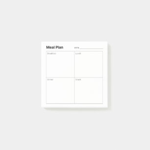 Minimalist Simple Meal Preparation Post-it Notes