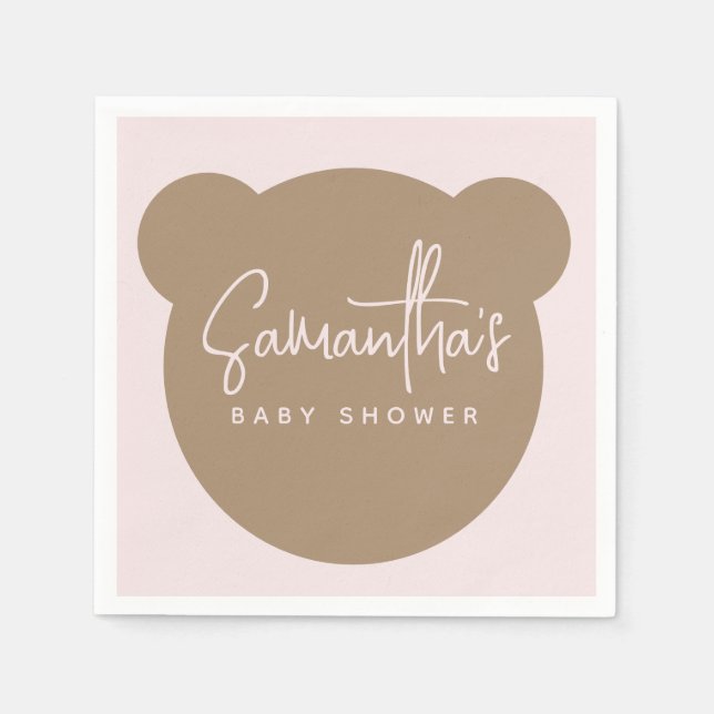Minimalist simple modern Baby Shower Napkin (Front)