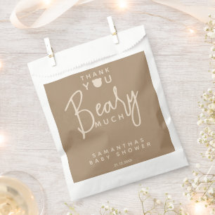 Minimalist simple modern bear Baby Shower Favour Bags
