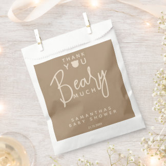 Minimalist simple modern bear Baby Shower Favour Bags