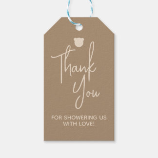 Minimalist simple modern bear Baby Shower Gift Tags