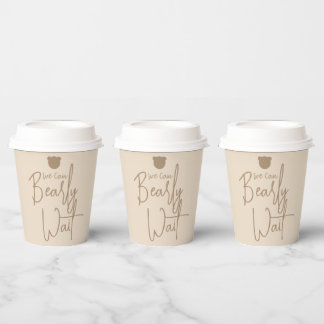 Minimalist simple modern bear Baby Shower Paper Cups