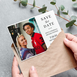 Minimalist simple modern elegant photo wedding save the date