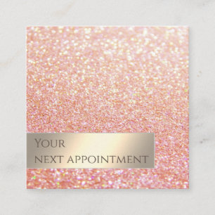 Minimalist simple modern glittery appointment card