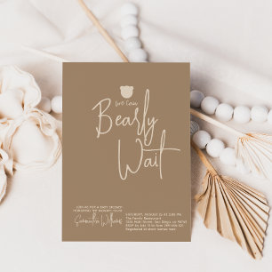 Minimalist simple modern little bear Baby Shower Invitation