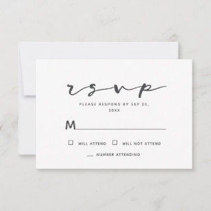 Minimalist Simple Modern Memories Memorial Reply RSVP Card