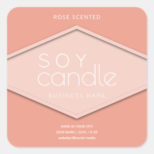 Minimalist simple Modern typography soy candle Square Sticker