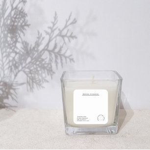 Minimalist Simple modern white heart  candle Square Sticker