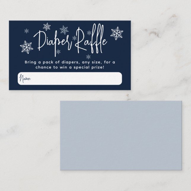 Minimalist simple modern winter Baby Boy Shower  Enclosure Card (Front/Back)