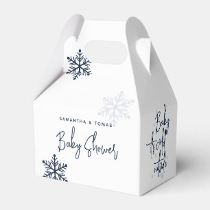 Minimalist simple modern winter Baby Boy Shower  Favour Box