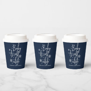 Minimalist simple modern winter Baby Boy Shower Paper Cups