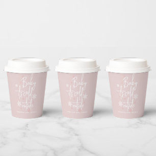 Minimalist simple modern winter Baby Boy Shower  Paper Cups