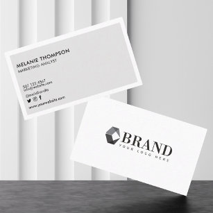 Minimalist Simple Modern Your Custom Company Logo  Business Card