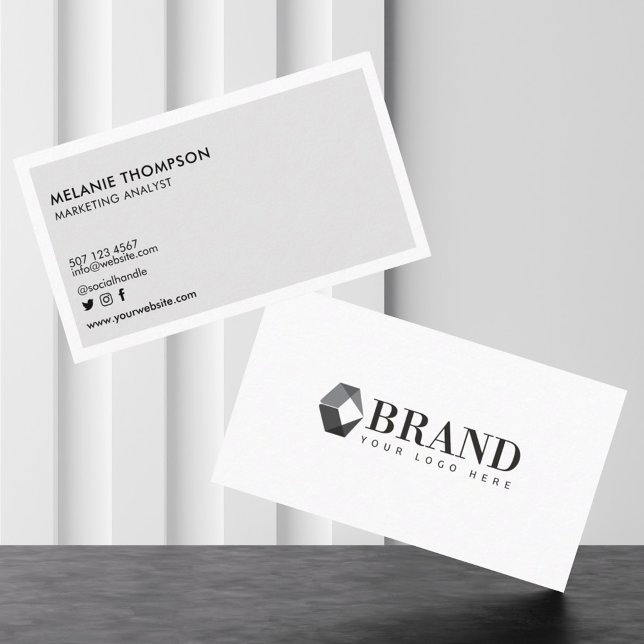 Minimalist Simple Modern Your Custom Company Logo  Business Card (Creator Uploaded)
