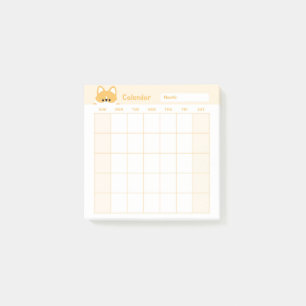 Minimalist Simple Monthly Planner Calendar Post-it Notes
