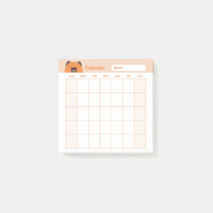 Minimalist Simple Monthly Planner Calendar Post-it Notes