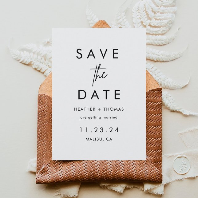 Minimalist Simple Non-Photo Wedding Save The Date (Creator Uploaded)