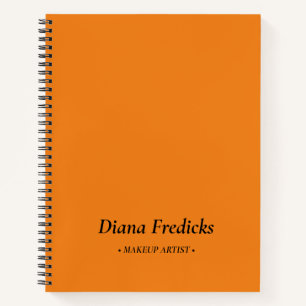 Minimalist simple orange business notebook