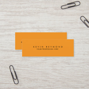Minimalist Simple Orange Colour Mini Business Card