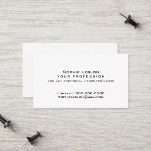 Minimalist Simple Paper White Calling Card