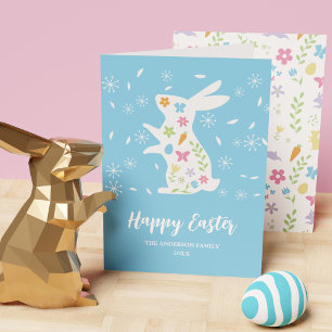 Minimalist Simple Pastel Easter Bunny Holiday Card