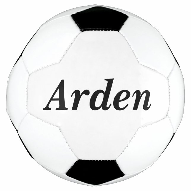 Minimalist Simple Personalised Names Soccer Ball (Front)