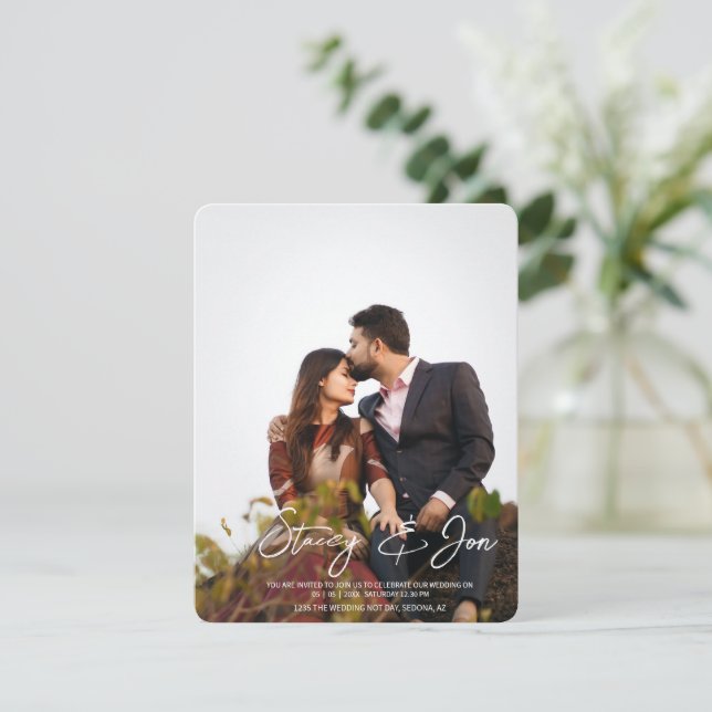 Minimalist Simple | Personalised Photo Invitation (Standing Front)
