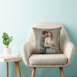 Minimalist Simple Photo First Christmas Elegant Cushion<br><div class="desc">Modern holiday throw pillow featuring a simple and minimal design with "1st Christmas" in an elegant script over your favourite photo. Use the template to add "married" or engaged". The back has a second picture along with additional details. This neutral minimalist Christmas throw pillow is great for a newlywed couple...</div>
