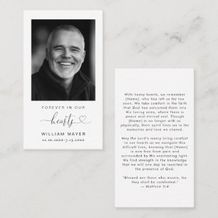 Minimalist Simple Photo Funeral Prayer Card
