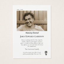 Minimalist Simple Photo Funeral Thank You Card