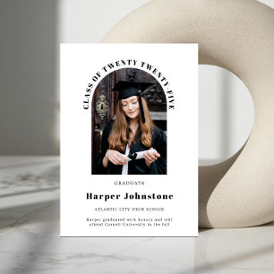 Minimalist Simple Photo Graduation Announcement