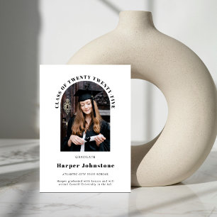 Minimalist Simple Photo Graduation Announcement