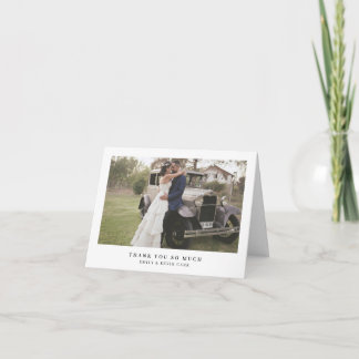 Minimalist Simple Photo Modern Wedding Thank You Card