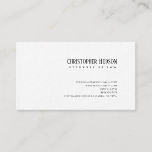 Minimalist Simple Plain Attorney at Law Business Card