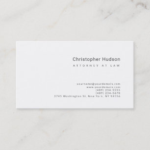 Minimalist Simple Plain Attorney at Law Business Card