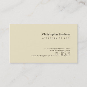 Minimalist Simple Plain Attorney at Law Business Card
