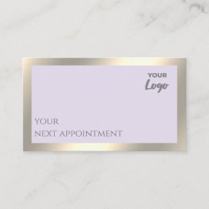 Minimalist simple plain custom logo gold foil app appointment card
