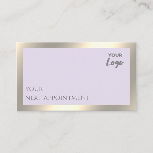 Minimalist simple plain custom logo gold foil  app appointment card (Front)