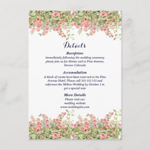 Minimalist Simple Pretty leaves branches wedding Enclosure Card