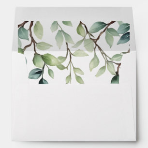 Minimalist Simple Pretty leaves branches wedding Envelope