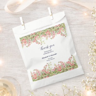 Minimalist Simple Pretty rose vine floral wedding Favour Bags