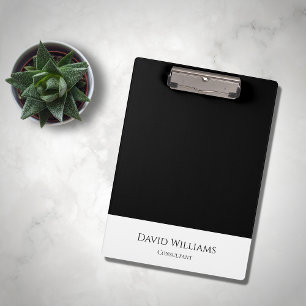 Minimalist Simple Professional Black White Clipboard