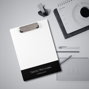 Minimalist Simple Professional Black White Modern Clipboard