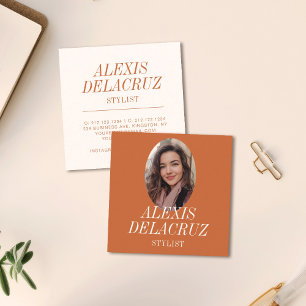 Minimalist Simple Professional Photo Modern Square Business Card