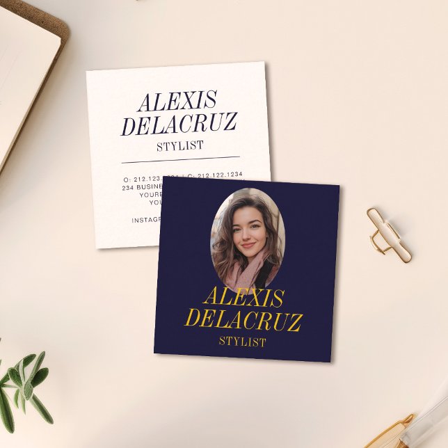 Minimalist Simple Professional Photo Modern Square Business Card (Creator Uploaded)