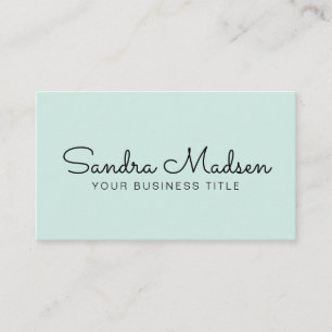 Minimalist Simple Professional Typography Mint Business Card