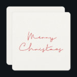Minimalist Simple red text Merry Christmas Holiday Card<br><div class="desc">A modern typography and a very minimalist design for this Christmas holiday card. You can easily change the colour of the font or the background as you like.</div>