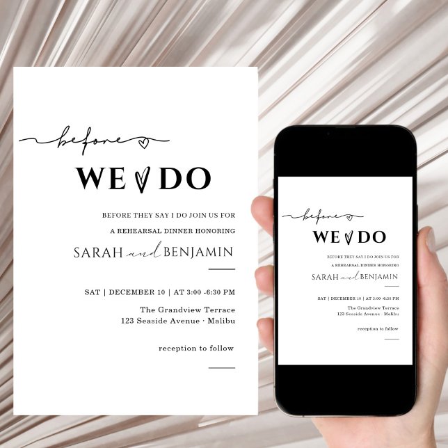 Minimalist Simple Rehearsal Dinner Invitation (Creator Uploaded)