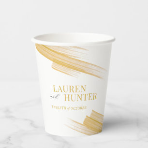 Minimalist simple sandy ink lines wedding paper cups
