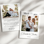 Minimalist Simple Script Heart 2 Photo Wedding Thank You Card<br><div class="desc">The Minimalist Simple Script Heart 2 Photos Wedding Thank You Card is a beautifully understated way to express your gratitude. Featuring an elegant handwritten script and a charming heart design, this card allows you to personalise it with your favourite wedding photos. Its clean, modern layout keeps the focus on your...</div>